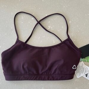 Stylish Plum Sports Bra with Crossback Straps
